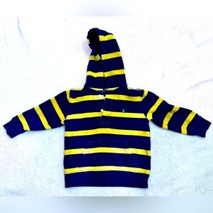 Polo Ralph Lauren Hoodie Toddler 2T Rugby Sweatshirt Striped Retro Henley